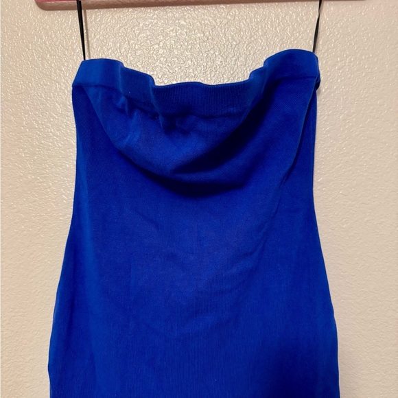 Blue Strapless Dress - Picture 2 of 4